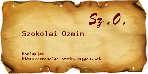 Szokolai Ozmin névjegykártya