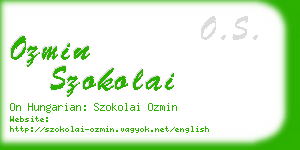 ozmin szokolai business card